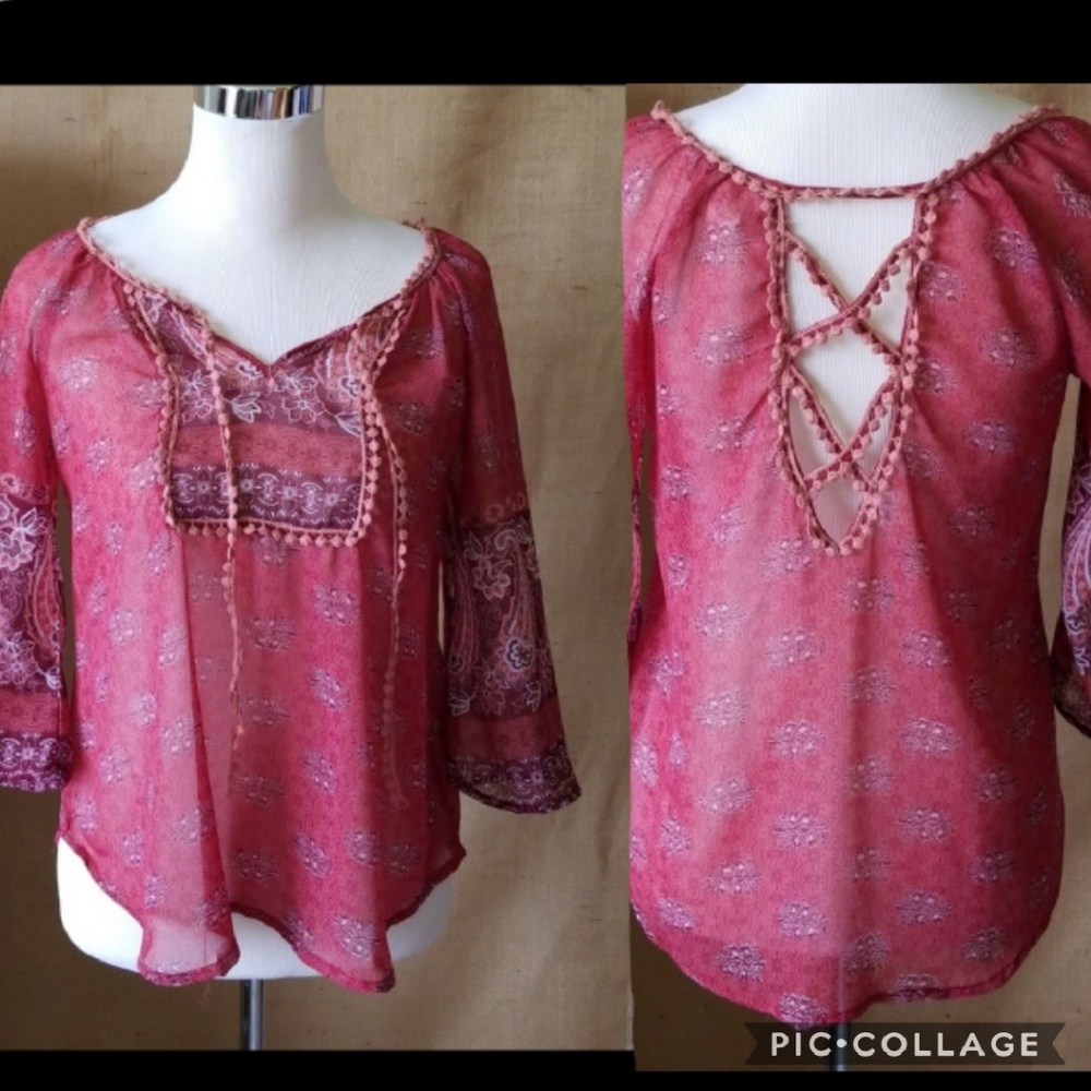 4/$20 Daytrip Flowy Boho Top XS